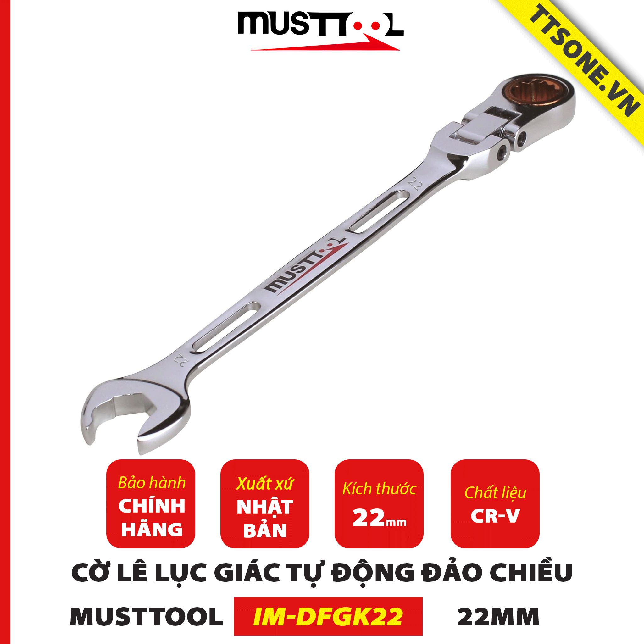 Cờ Lê Lục Giác 22mm MUSTTOOL IM-DFGK22 - Chính hãng