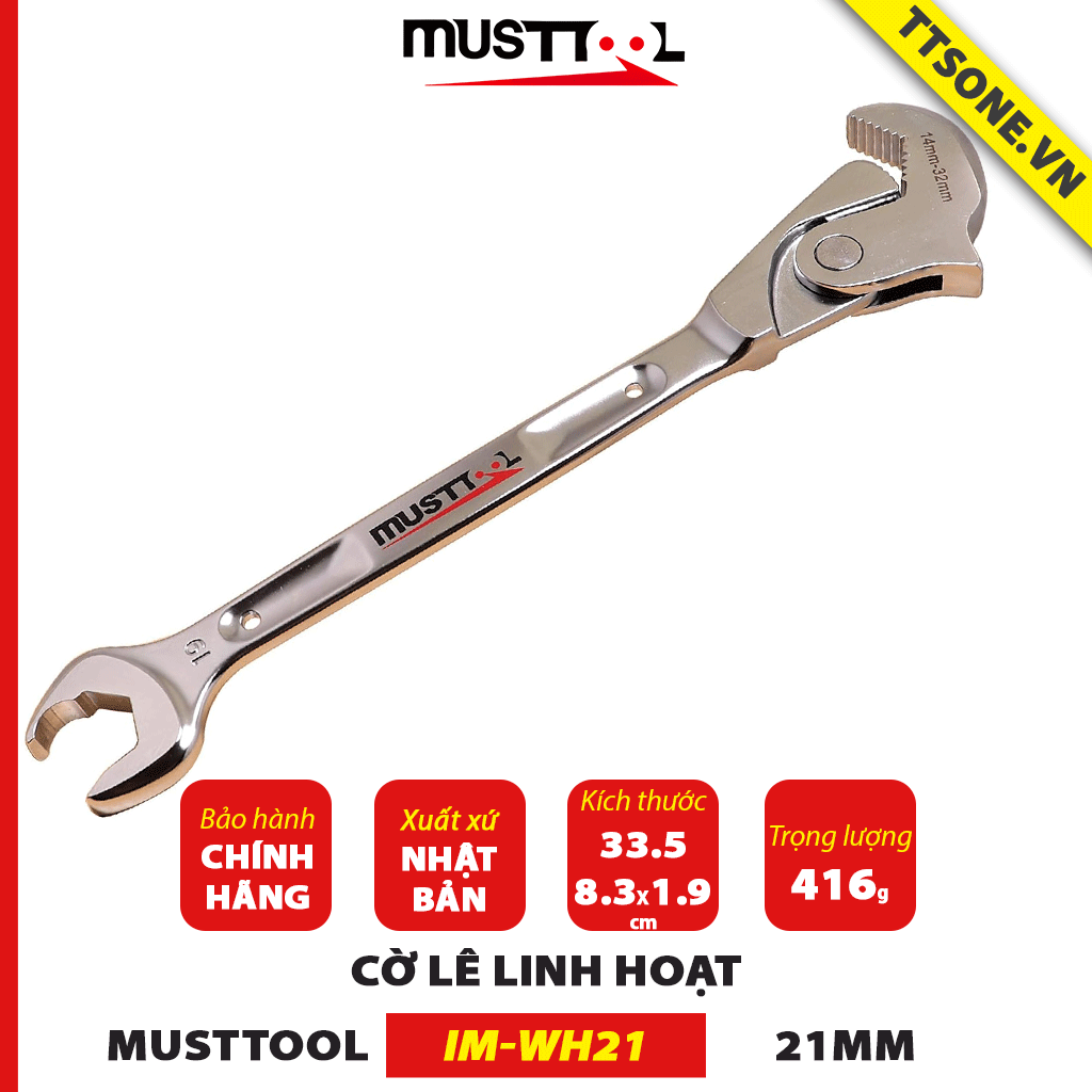 Cờ Lê Linh Hoạt MUSTTOOL IM-WH21 21mm - Chính hãng