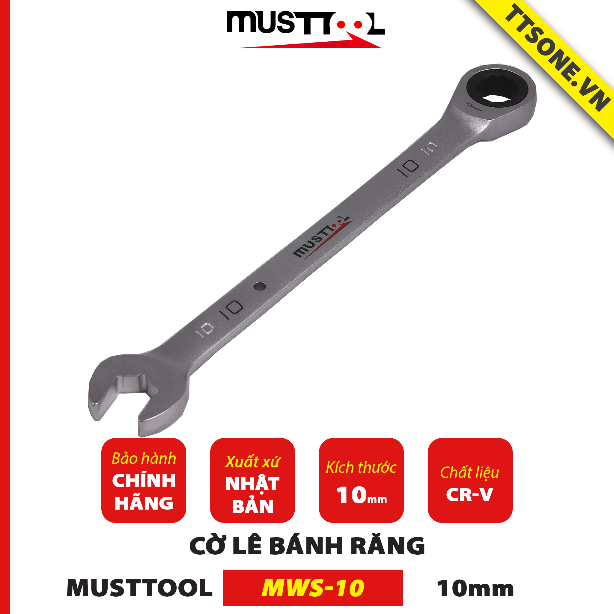 Cờ Lê Bánh Răng 10mm MUSTTOOL MWS-10 - Chính hãng