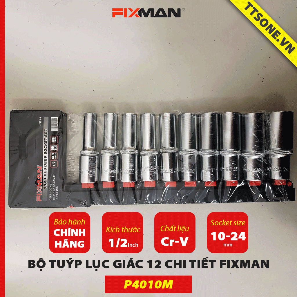 Bộ Tuýp Lục Giác 10 Chi Tiết Fixman P4010M - Chính Hãng