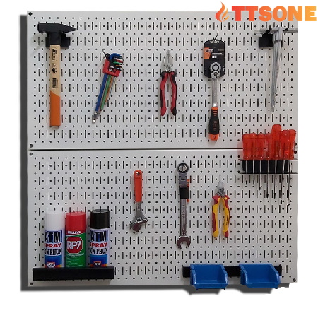 Tấm Lưới Đôi Pegboard Màu Trắng Kèm Phụ Kiện Treo FABINA - 2 Tấm