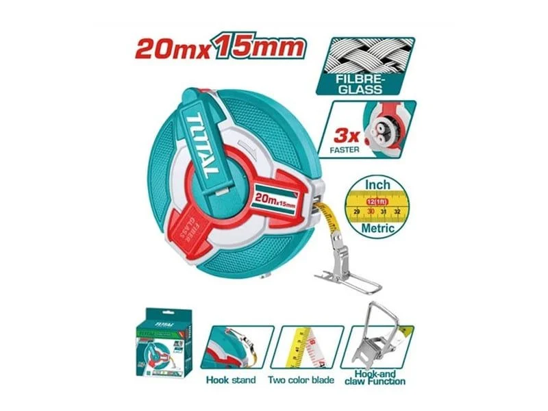 Thước cuộn thép 20mx12.5mm TOTAL TMT08206
