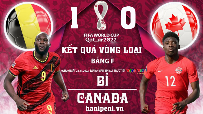 Kết quả Bỉ 1-0 Canada, World Cup 2022