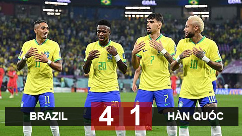 Kết quả Brazil 4-1 Hàn Quốc, vòng 1/8 World Cup 2022