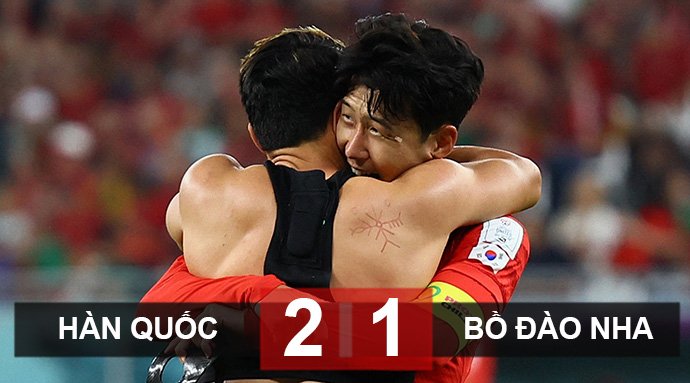 Kết quả Hàn Quốc 2-1 Bồ Đào Nha, World Cup 2022