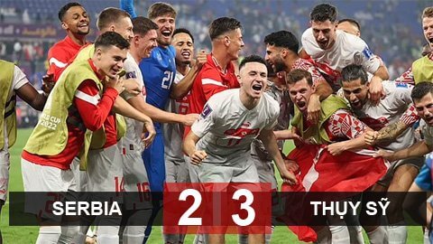 Kết quả Serbia 2-3 Thụy Sĩ, World Cup 2022