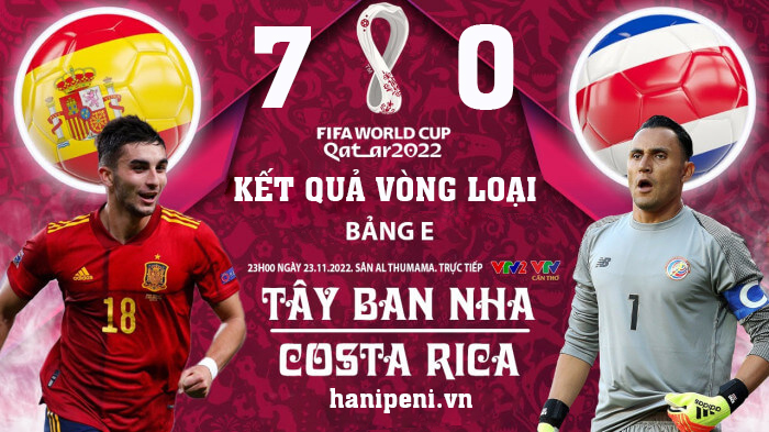 Kết quả tuyển Tây Ban Nha 7-0 Costa Rica, World Cup 2022