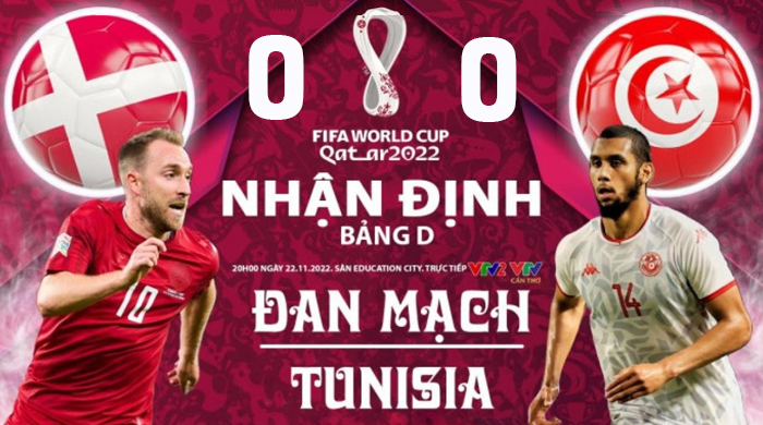 Kết quả Đan Mạch 0-0 Tunisia, World Cup 2022