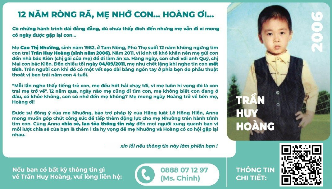 Tìm Trẻ Lạc - Mẹ Cao Thị Nhường tìm con Trần Huy Hoàng 2006