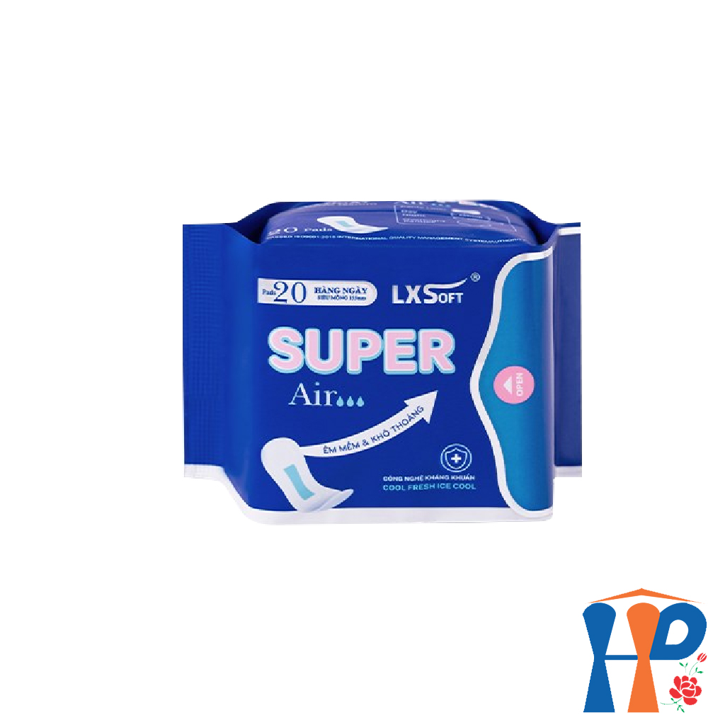 Băng Vệ Sinh LXSoft Super Air Sanitary Napkins (mặt bông cotton, lõi treo thoáng khí, hạt siêu thấm polyme)