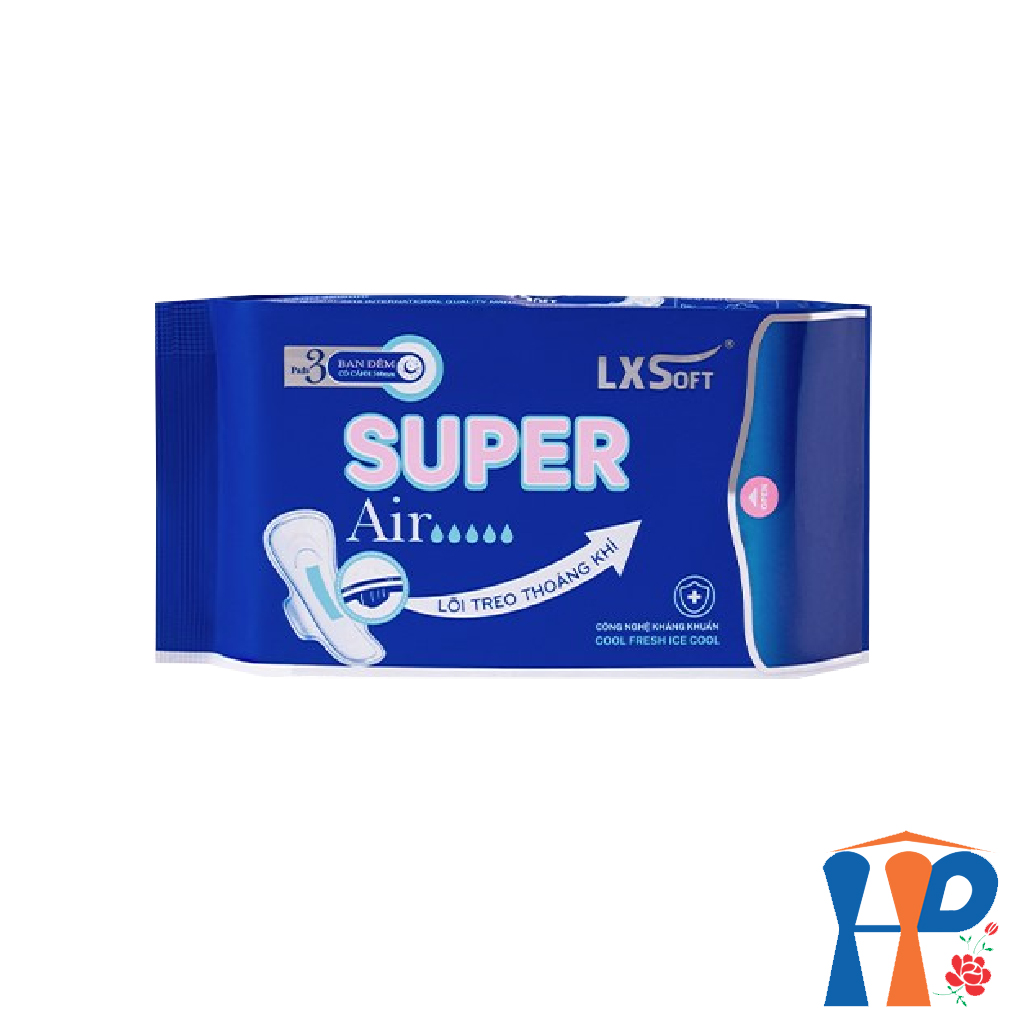 Băng Vệ Sinh LXSoft Super Air Sanitary Napkins (mặt bông cotton, lõi treo thoáng khí, hạt siêu thấm polyme)