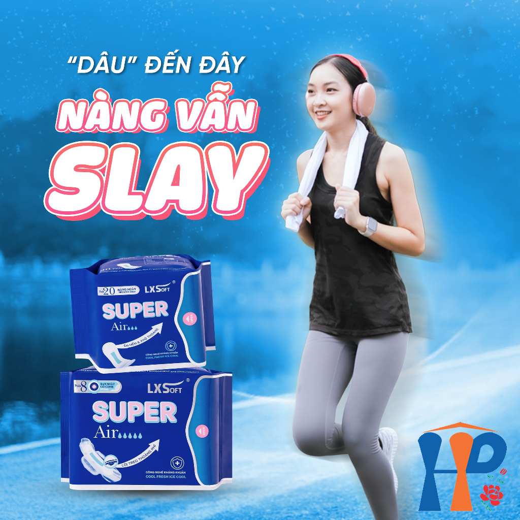 Băng Vệ Sinh LXSoft Super Air Sanitary Napkins (mặt bông cotton, lõi treo thoáng khí, hạt siêu thấm polyme)