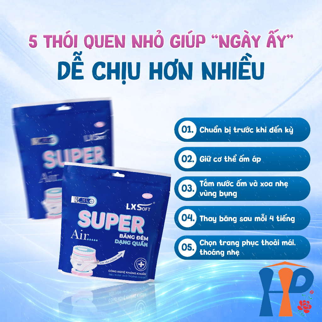 Tã quần LXSoft Super Air Cottony Diaper Pants 3M (mặt bông cotton, hạt polyme siêu thấm, lỏi treo thoáng khí) Hani Peni