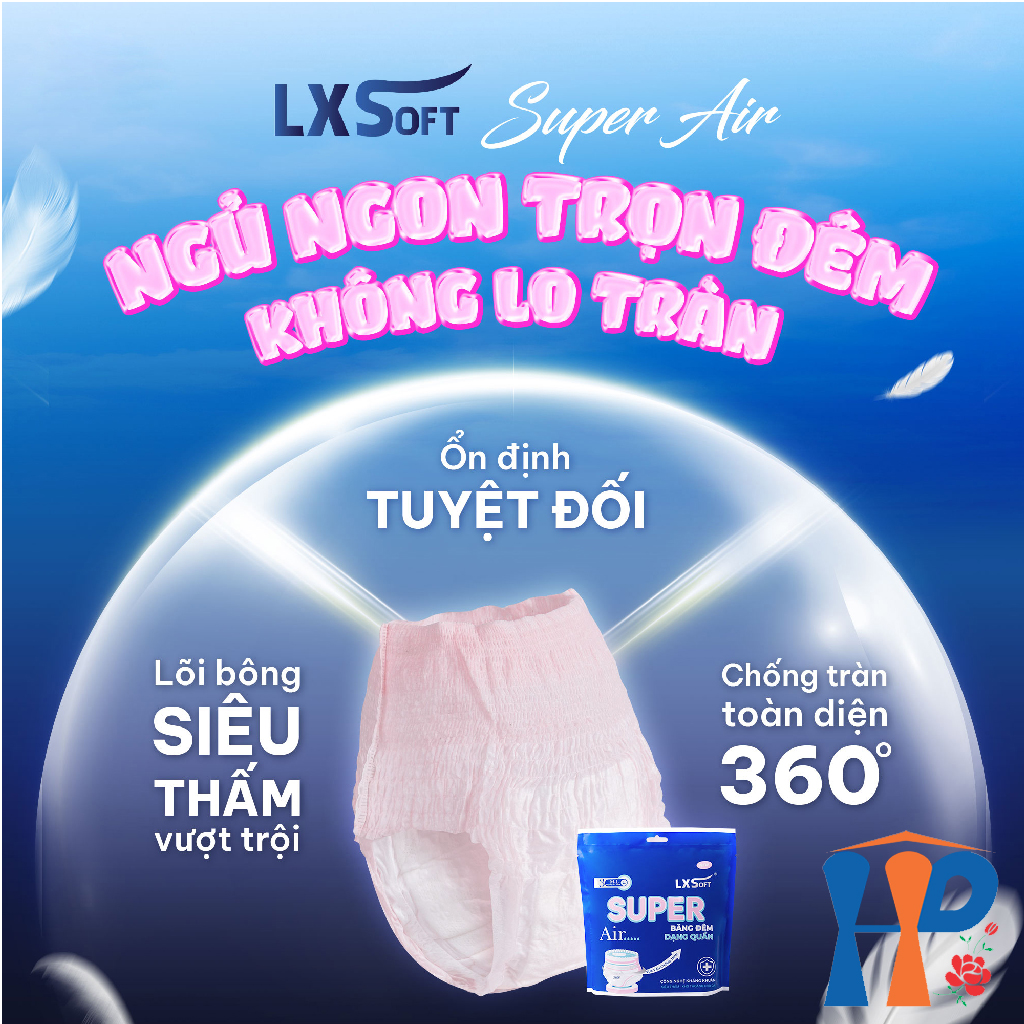 Tã quần LXSoft Super Air Cottony Diaper Pants 3M (mặt bông cotton, hạt polyme siêu thấm, lỏi treo thoáng khí) Hani Peni