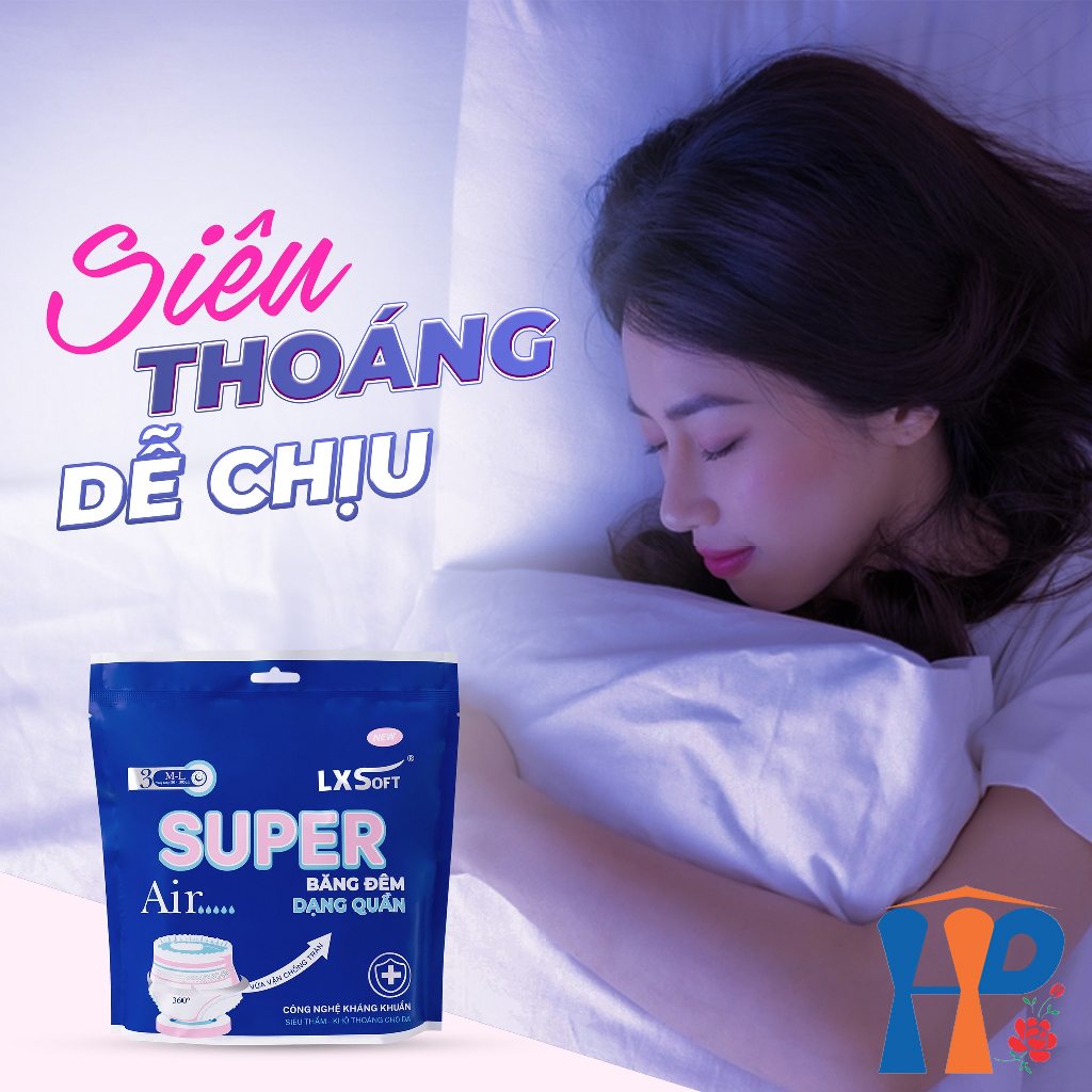 Tã quần LXSoft Super Air Cottony Diaper Pants 3M (mặt bông cotton, hạt polyme siêu thấm, lỏi treo thoáng khí) Hani Peni