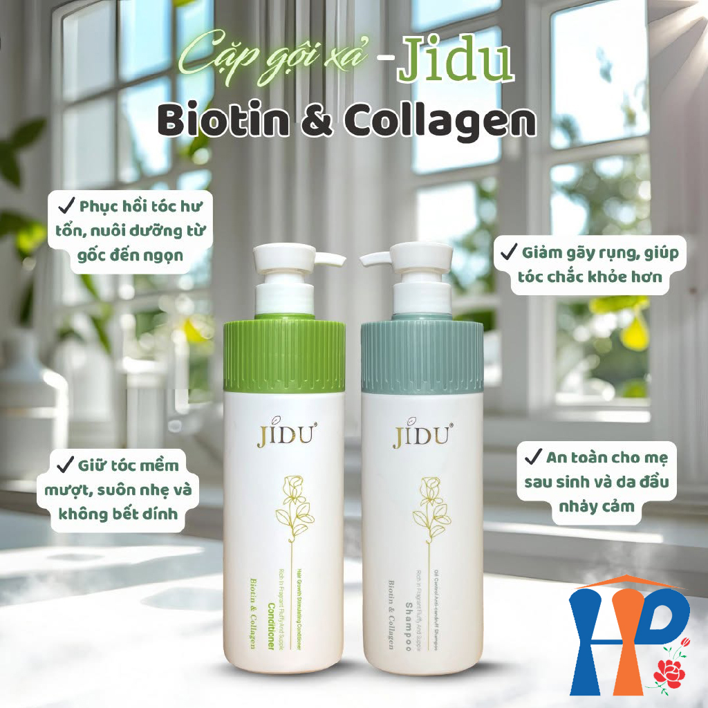 Cặp gội xả Jidu Biotin & Collagen Shampoo & Conditioner 720ml