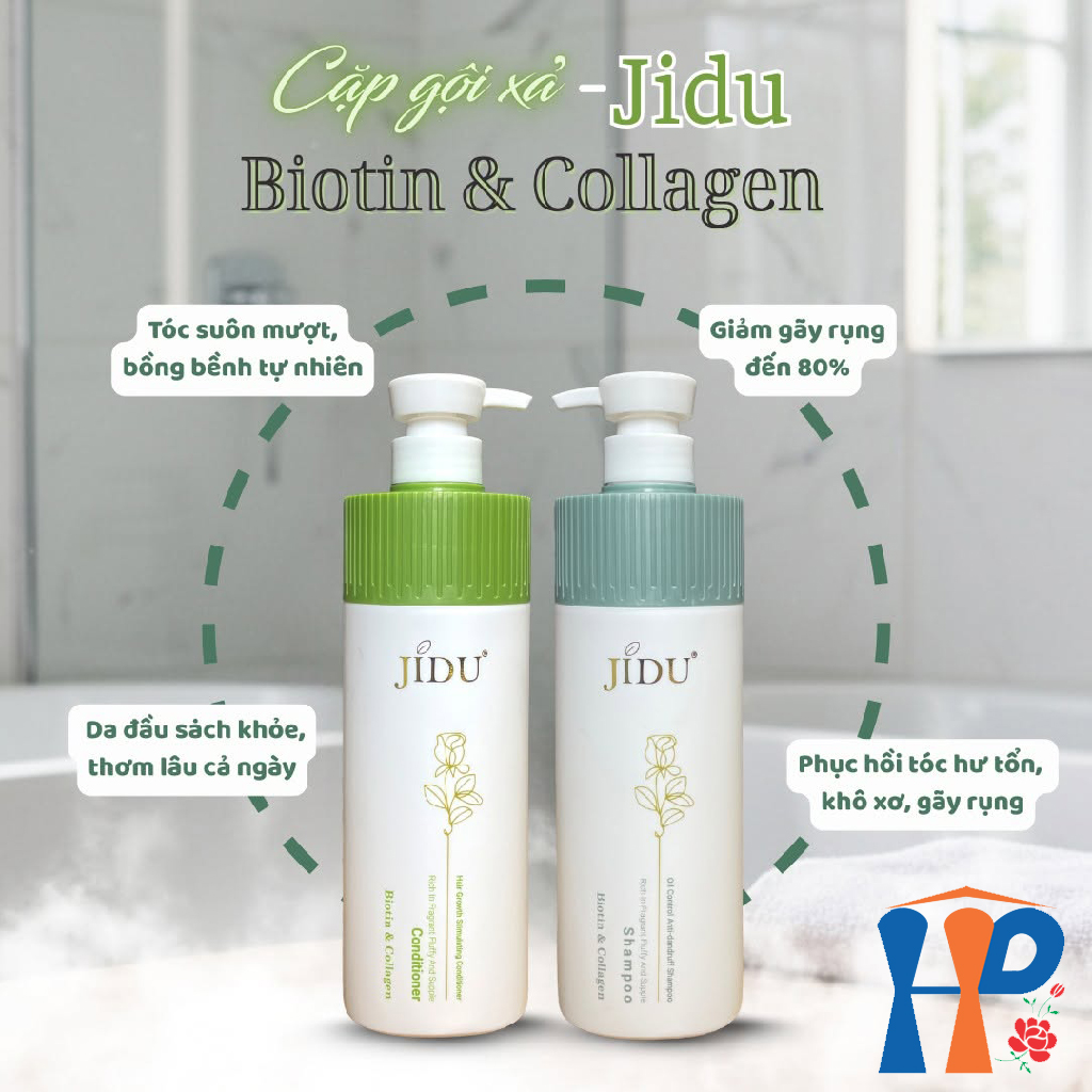 Cặp gội xả Jidu Biotin & Collagen Shampoo & Conditioner 720ml