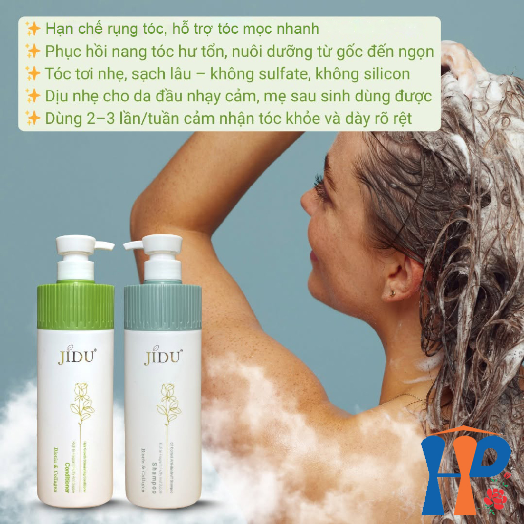 Cặp gội xả Jidu Biotin & Collagen Shampoo & Conditioner 720ml