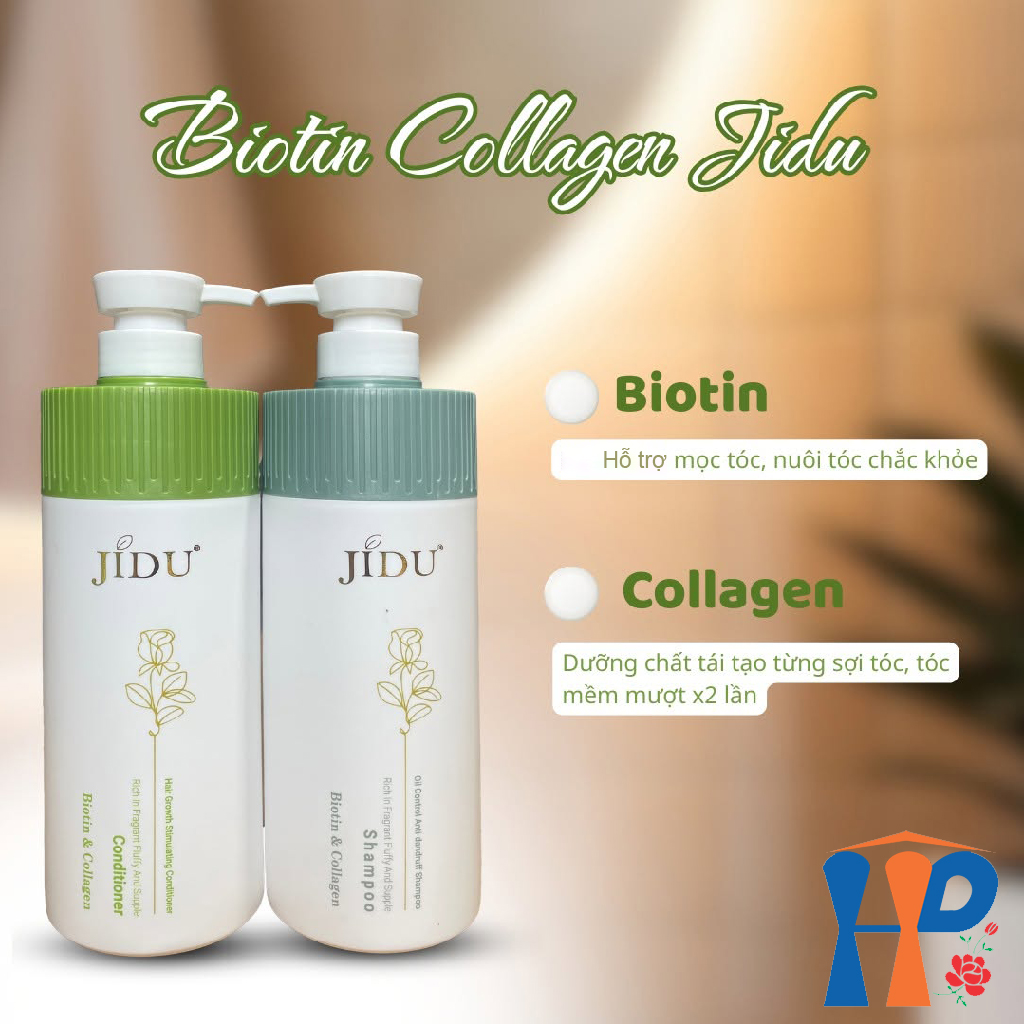Cặp gội xả Jidu Biotin & Collagen Shampoo & Conditioner 720ml