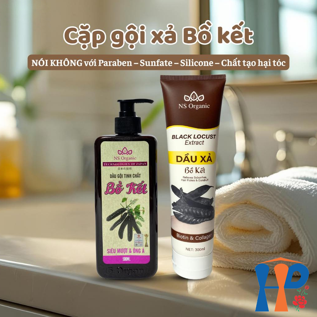 Cặp Gội Xả thảo dược NS Organic Herbal Shampoo & Conditioner 800ml