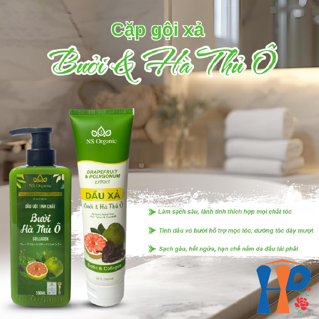Cặp Gội Xả thảo dược NS Organic Herbal Shampoo & Conditioner 800ml