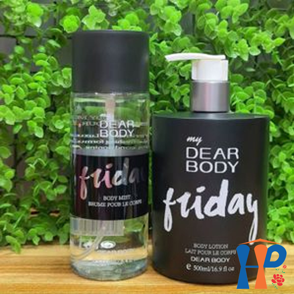 Combo Xịt Thơm và Dưỡng Thể Cả Tuần DEAR BODY Weeks Body Mist and Lotion 750ml (for woman, lưu hương 3 - 5 giờ)