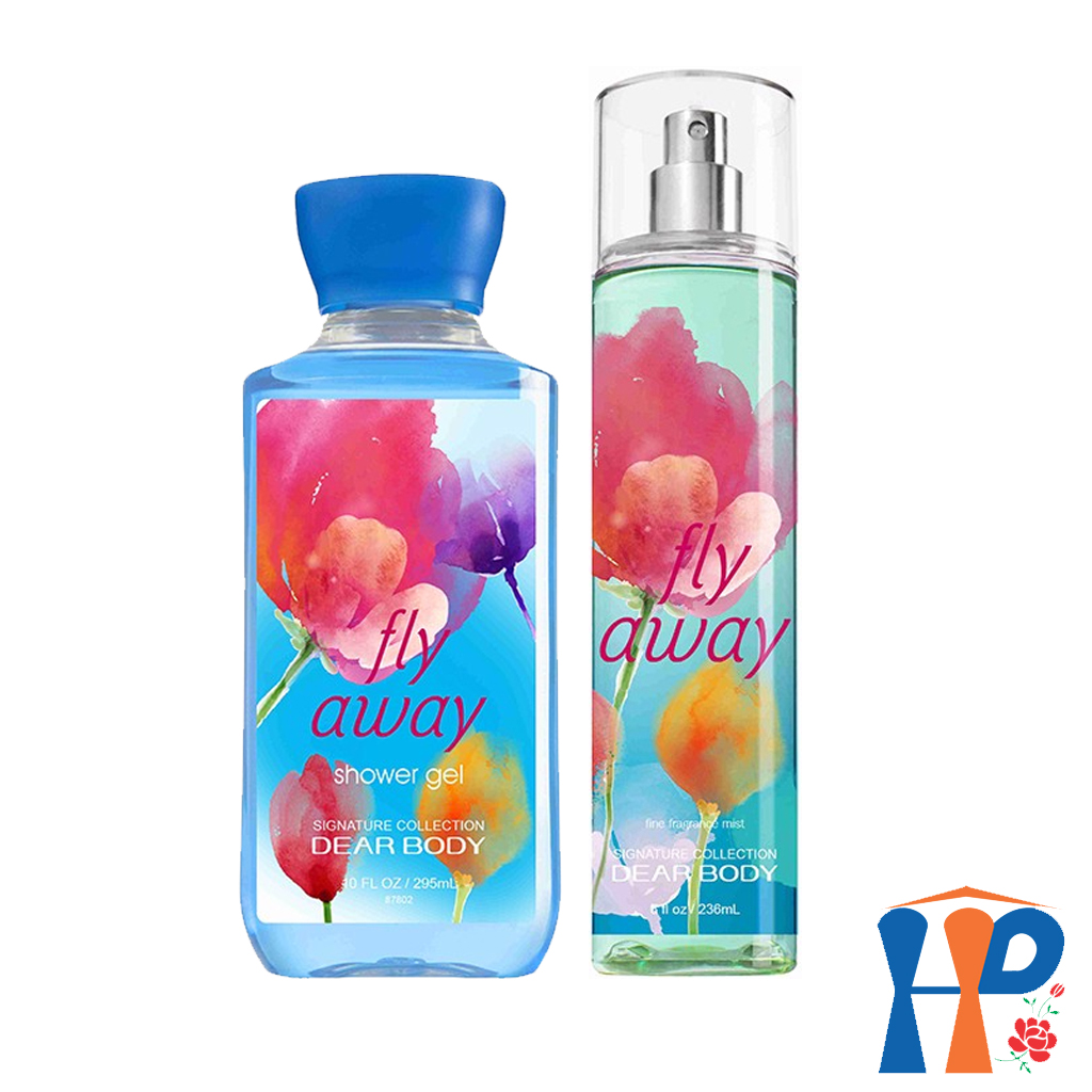 Combo Gel Tắm và Xịt Thơm Toàn Thân Nữ DEAR BODY Fine Fragance Shower Gel and Body Mist (for woman)