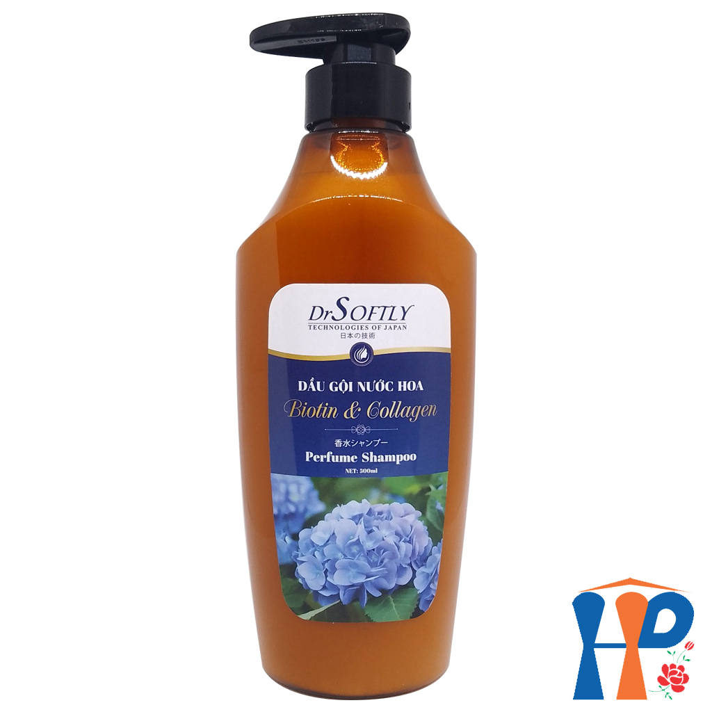 Dầu gội hương nước hoa Biotin & Collagen DrSoftly Perfume Shampoo 500ml (dành cho tóc khô và hư tổn, ướp hương cho tóc, kích thích mọc tóc, giúp tóc dày mượt)