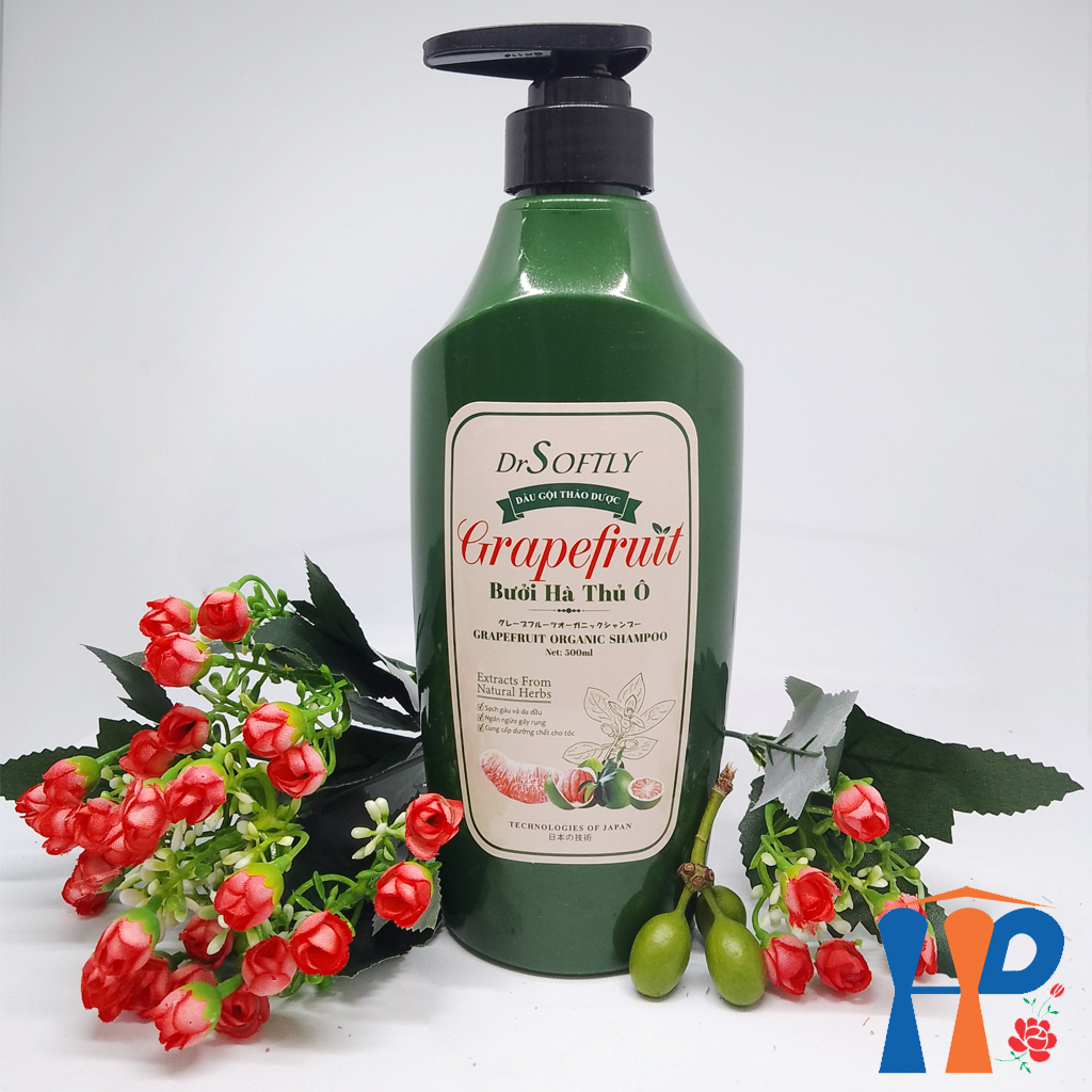 Dầu gội xả thảo dược DrSoftly Grapefruit Organic & Herbal Conditioning Shampoo 500ml (dành cho tóc dầu, ngăn gàu, giảm ngứa, bớt gãy rụng)