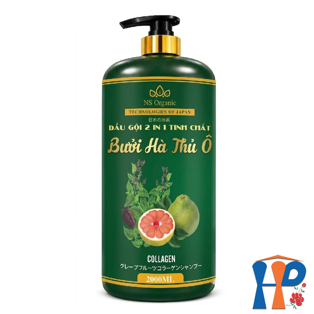 Cặp Gội Xả 2 in 1 tinh chất Bưởi Hà Thủ Ô NS Organic Grapefruit Knotweed Shampoo & Conditioner 2000ml