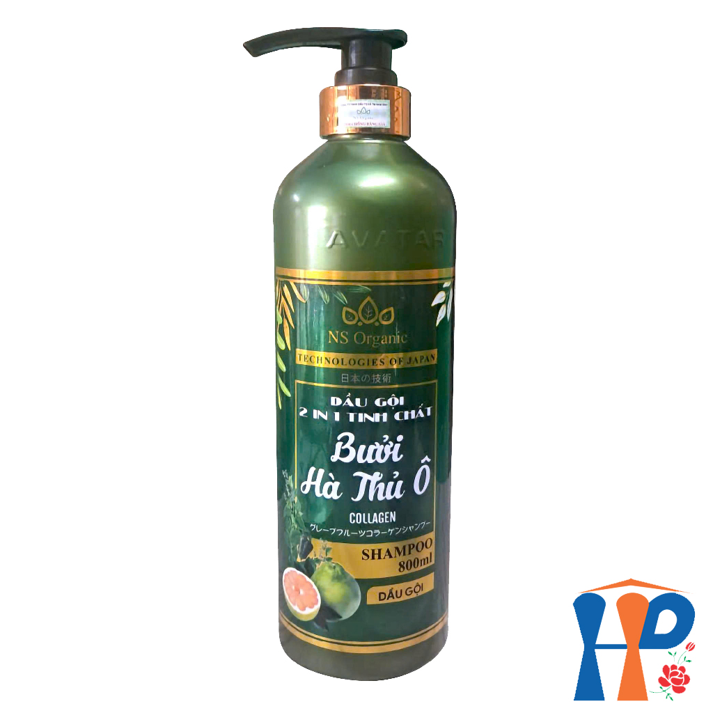 Dầu gội Bưởi & Hà Thủ Ô NS Organic Grapefruit Collagen 2 in 1 Shampoo 800ml
