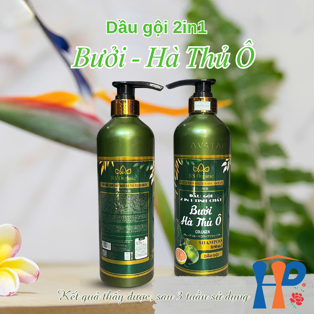 Dầu gội Bưởi & Hà Thủ Ô NS Organic Grapefruit Collagen 2 in 1 Shampoo 800ml