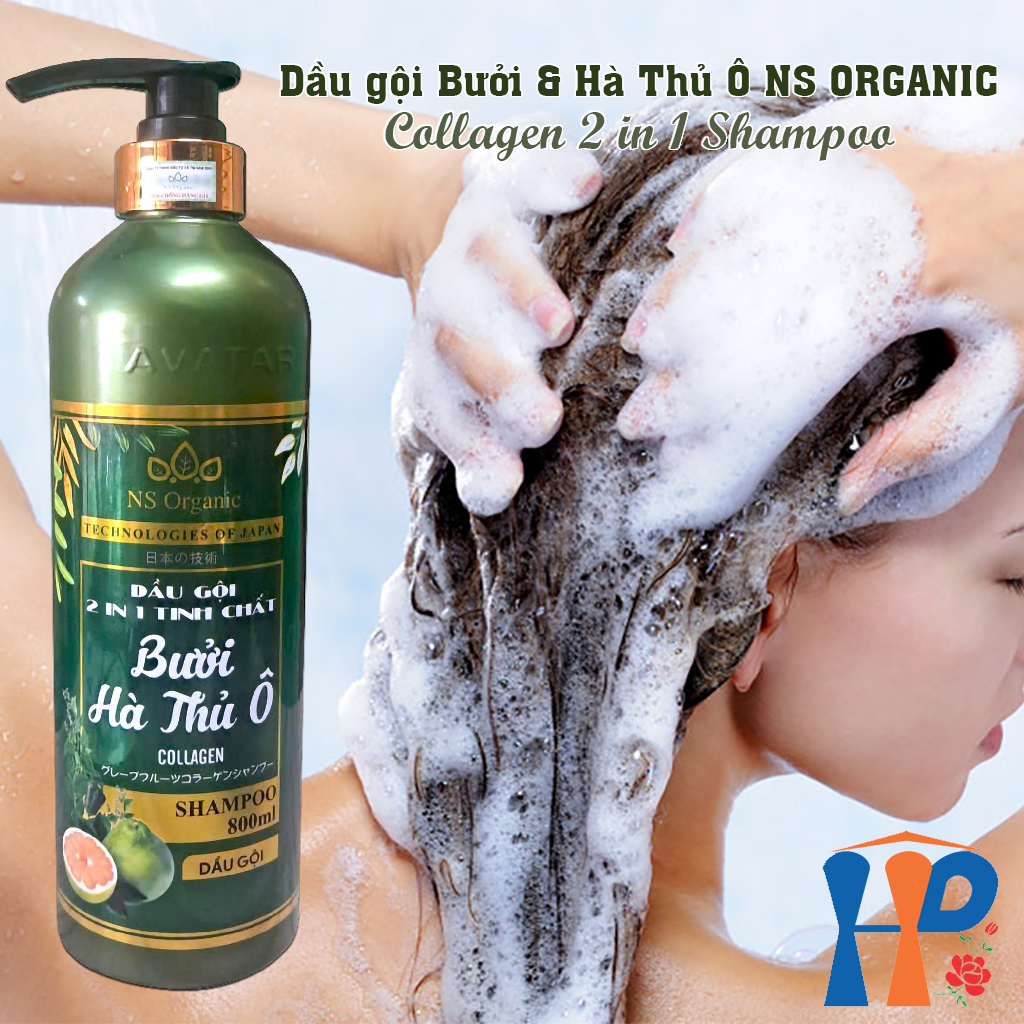 Dầu gội Bưởi & Hà Thủ Ô NS Organic Grapefruit Collagen 2 in 1 Shampoo 800ml