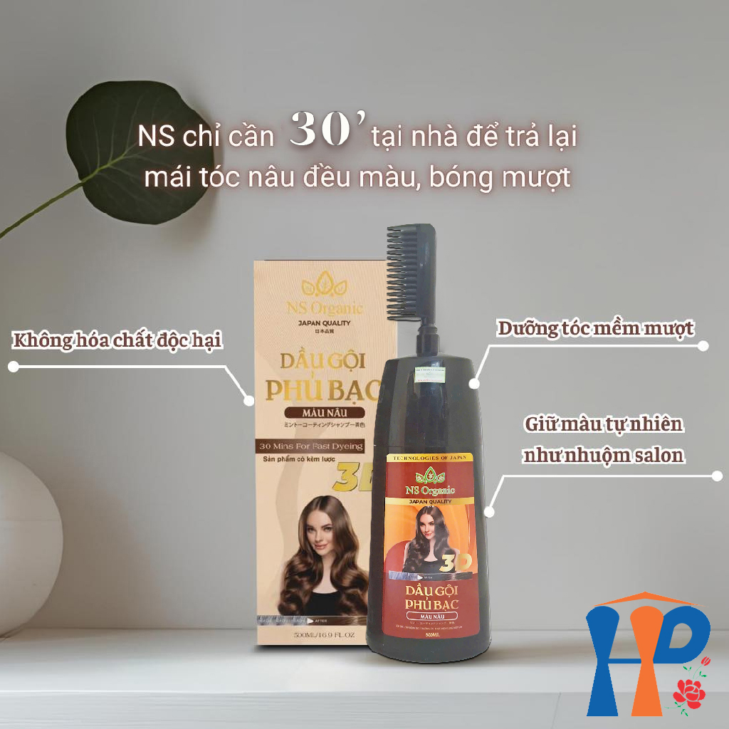 Dầu gội phủ bạc NS Organic 30 Mins For Fast Dyeing Hair Color 500ml