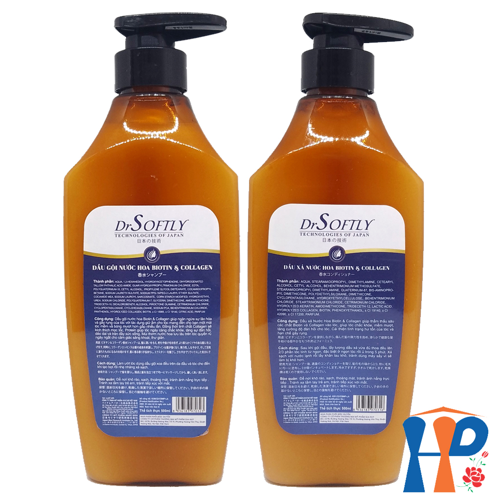 Cặp gội xả nước hoa Biotin & Collagen DrSoftly Perfume Shampoo & Conditioner 500ml