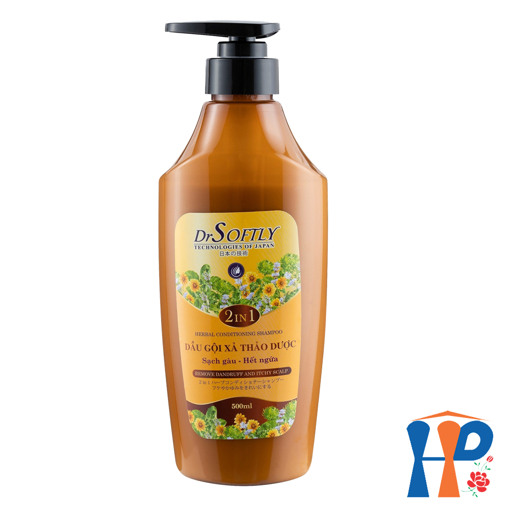 Dầu gội xả thảo dược DrSoftly Grapefruit Organic & Herbal Conditioning Shampoo 500ml (dành cho tóc dầu, ngăn gàu, giảm ngứa, bớt gãy rụng)