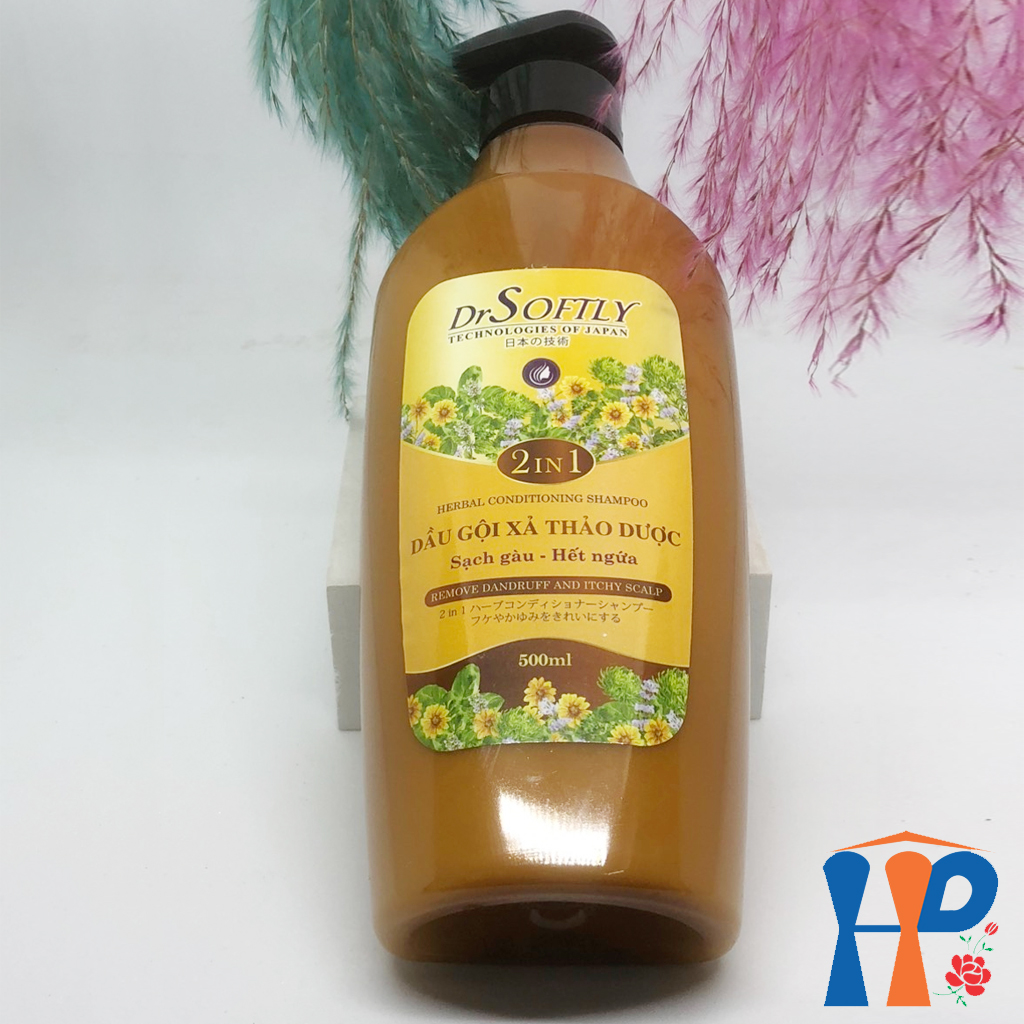 Dầu gội xả thảo dược DrSoftly Grapefruit Organic & Herbal Conditioning Shampoo 500ml (dành cho tóc dầu, ngăn gàu, giảm ngứa, bớt gãy rụng)