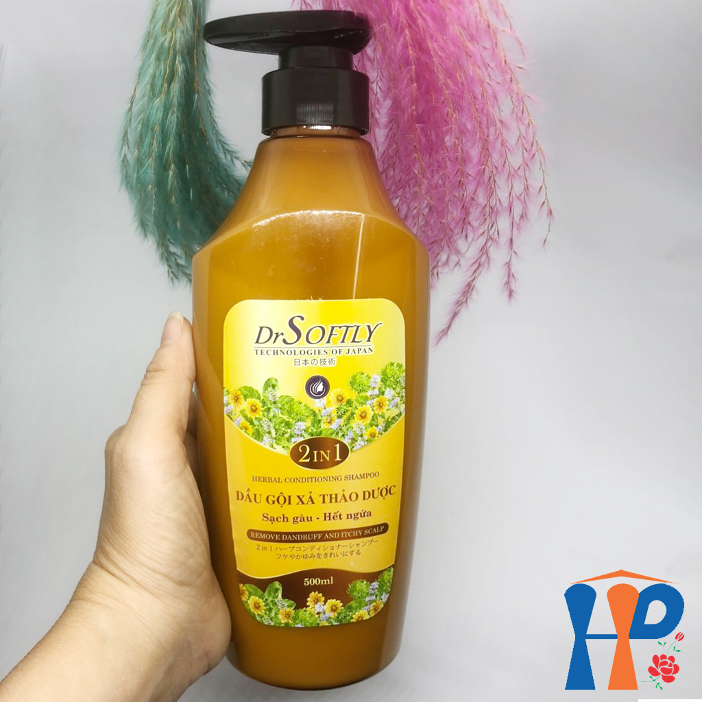 Dầu gội xả thảo dược DrSoftly Grapefruit Organic & Herbal Conditioning Shampoo 500ml (dành cho tóc dầu, ngăn gàu, giảm ngứa, bớt gãy rụng)