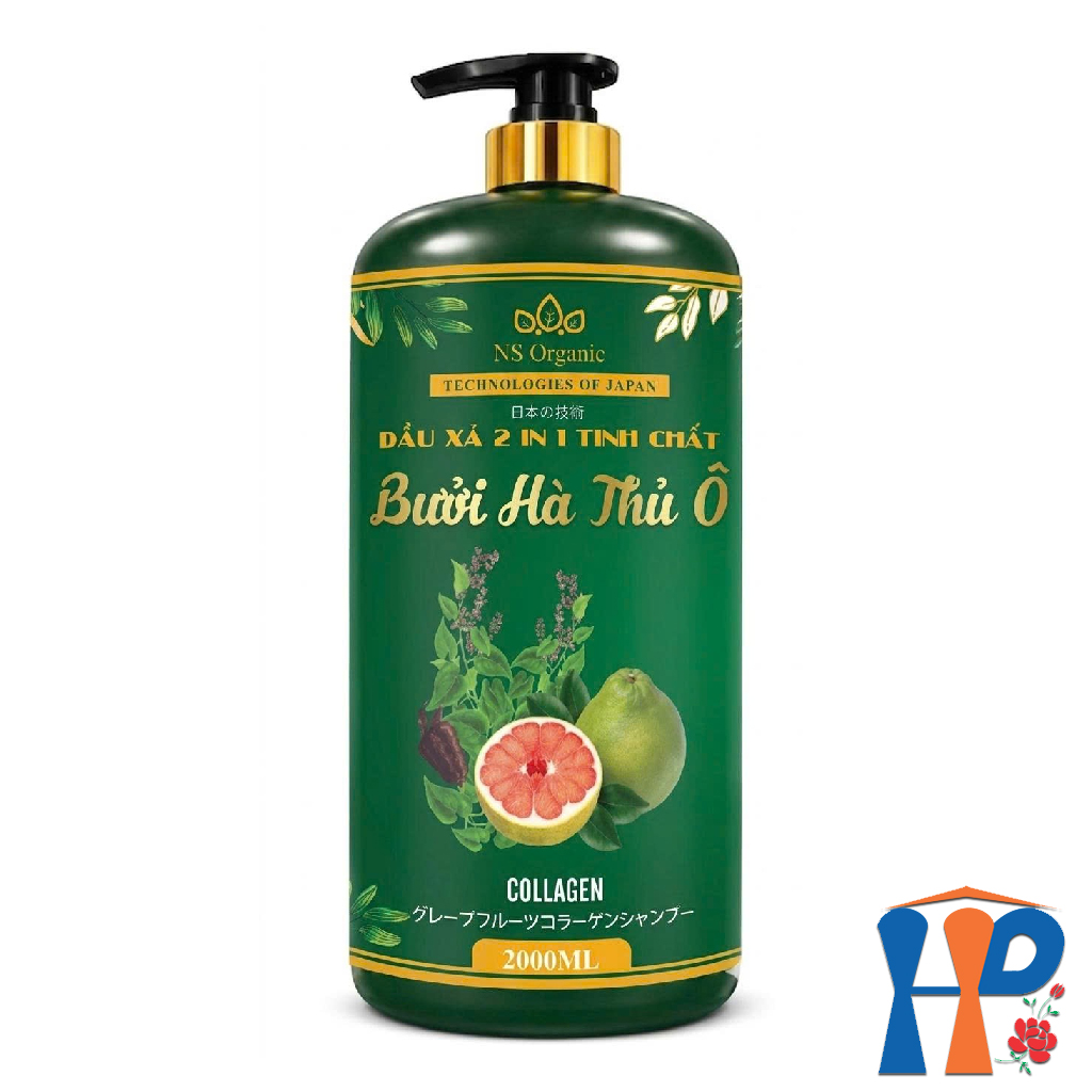 Cặp Gội Xả 2 in 1 tinh chất Bưởi Hà Thủ Ô NS Organic Grapefruit Knotweed Shampoo & Conditioner 2000ml