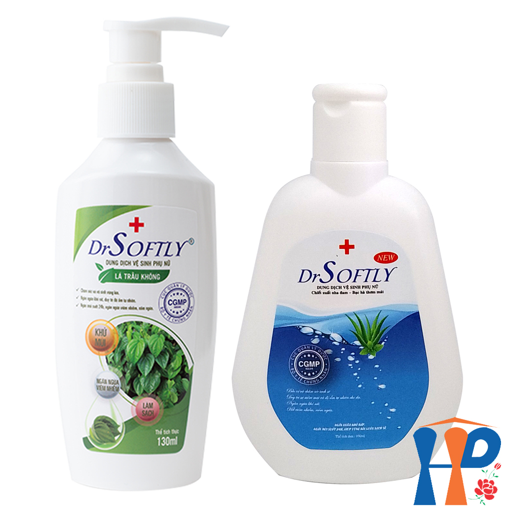 Dung dịch vệ sinh DrSoftly Feminine Hygiene Solution (bạc hà, nha đam, trầu không, chăm sóc da vùng kín, khử mùi, ngăn ngừa viêm nhiễm, nấm ngứa)