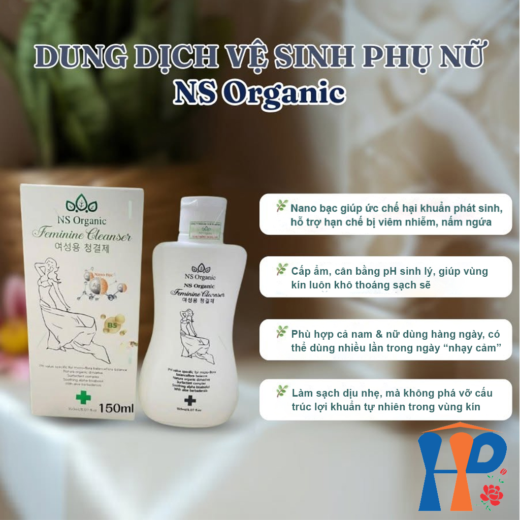 Dung dịch vệ sinh nano NS Organic Feminine Cleanser 150ml
