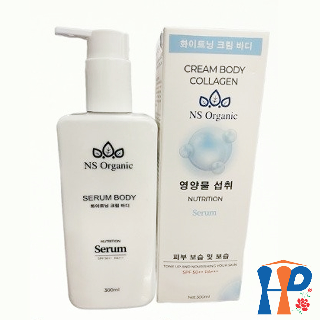 Kem dưỡng thể trắng da NS Organic Serum Body Collagen SPF50++ PA+++ 300ml