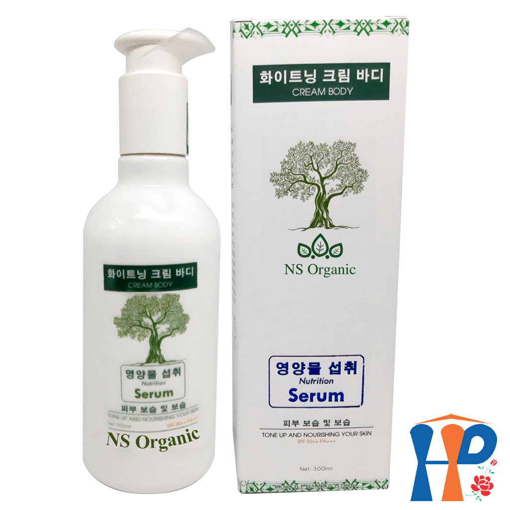 Kem dưỡng thể trắng da NS Organic Serum Body Collagen SPF50++ PA+++ 300ml