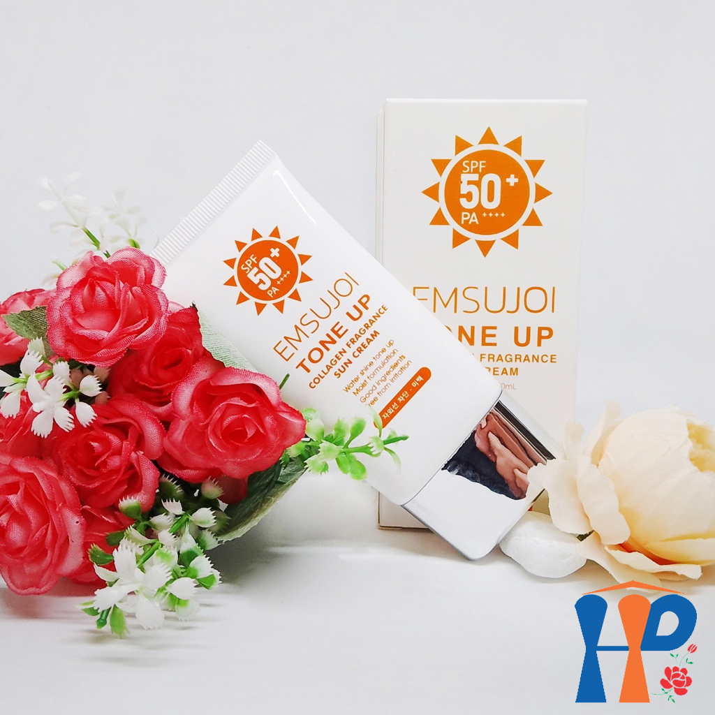 Kem chống nắng nâng tông da Emsujoi Tone Up Collagen Fragrance Sun Cream SFP50+ PA+++ 50ml
