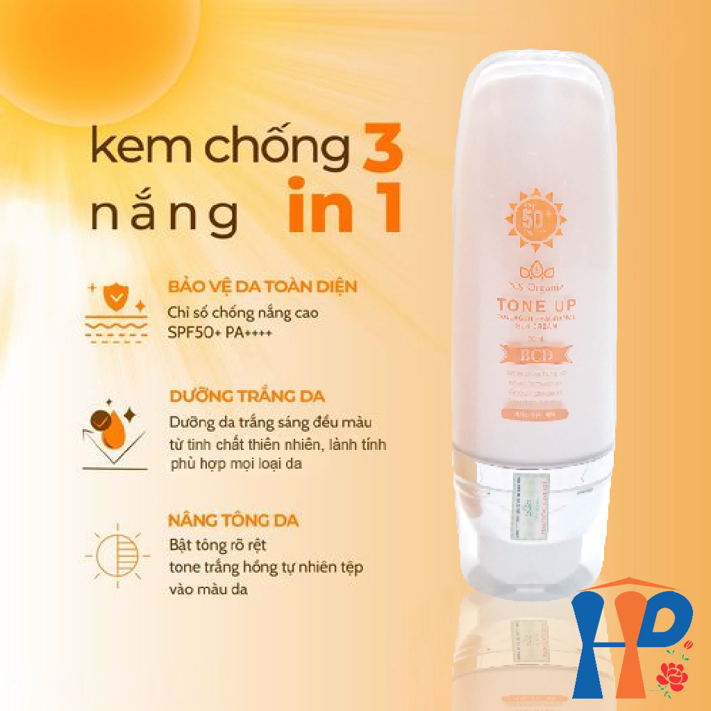 Kem lót chống nắng cao cấp NS Organic BCD Tone Up Collagen Fragrance Sun Cream SPF50+ PA++++ 50ml