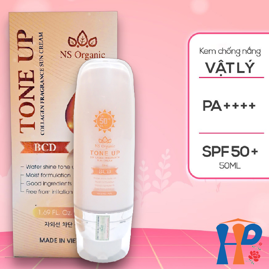 Kem lót chống nắng cao cấp NS Organic BCD Tone Up Collagen Fragrance Sun Cream SPF50+ PA++++ 50ml
