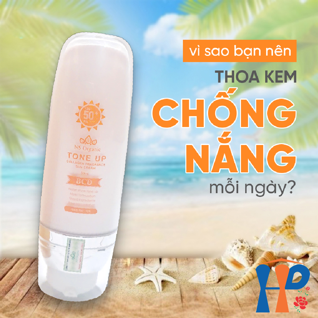 Kem lót chống nắng cao cấp NS Organic BCD Tone Up Collagen Fragrance Sun Cream SPF50+ PA++++ 50ml