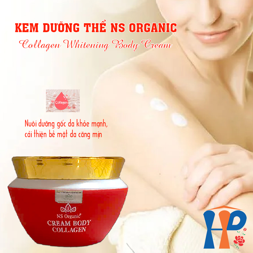 Kem dưỡng thể trắng da NS Organic Cream Body Collagen SPF50++ PA+++ 120gr