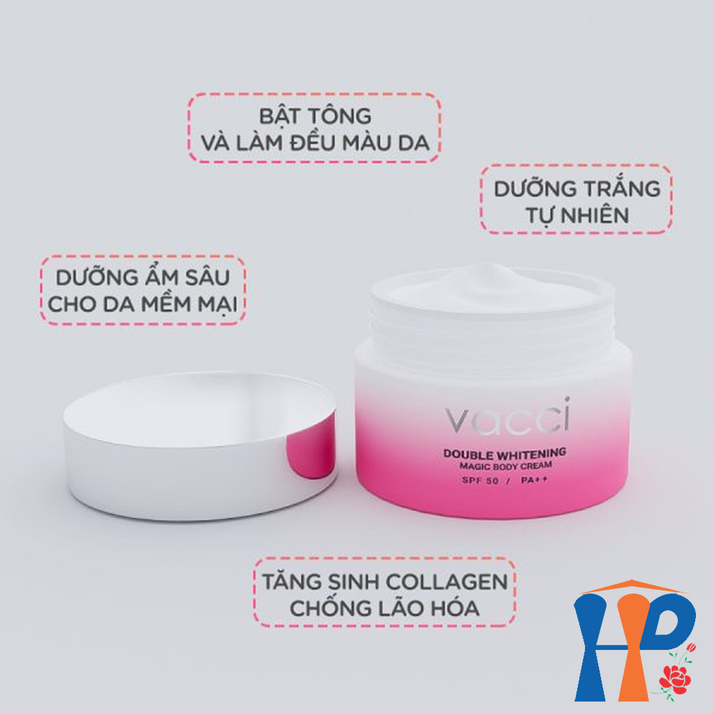 Kem Dưỡng Trắng Và Nâng Tông Da Toàn Thân VACCI Double Whitening Magic Body Cream SPF50 PA++ 160ml