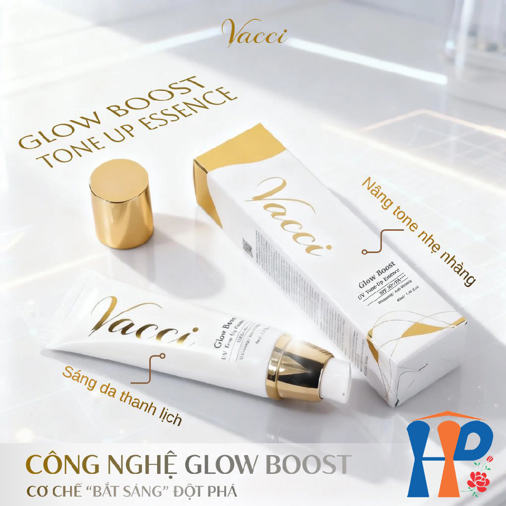 Kem lót dưỡng da chống nắng Vacci Glow Boost UV Tone Up Essence SPF50 PA+++ 40ml